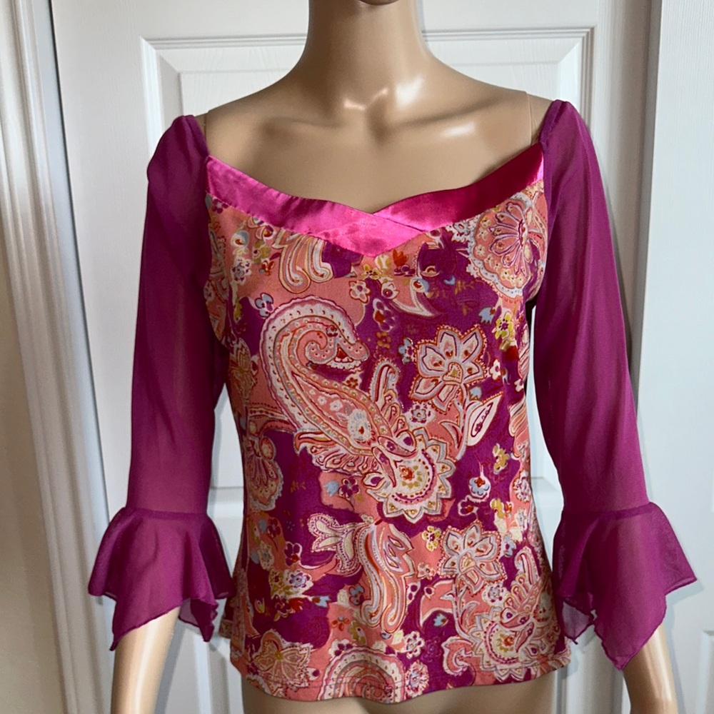 Floral Paisley Pink Women's Top